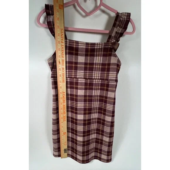 Pinky Plaid Flutter Dress - Picture 3 of 8